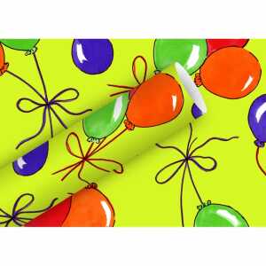 Geschenkpapier 2mx70cm Luftballons lime, Braun & Company