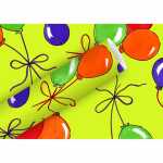 Geschenkpapier 2mx70cm Luftballons lime, Braun & Company