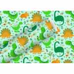 Geschenkpapier 2mx70cm Funny Dinos softmint, Braun &...