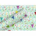 Geschenkpapier 2mx70cm Wimpel softblau, Braun & Company