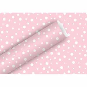 Geschenkpapier 2mx70cm Polka Dots zartrosa, Braun & Company