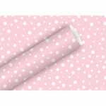 Geschenkpapier 2mx70cm Polka Dots zartrosa, Braun &...