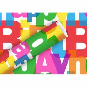 Geschenkpapier 2mx70cm Power Birthday, Braun & Company