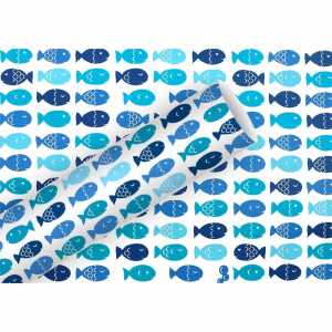 Geschenkpapier 2mx70cm Fischzug, Braun & Company