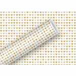 Geschenkpapier 70cmx1,5m Heart to Heart gold Alu, Braun...
