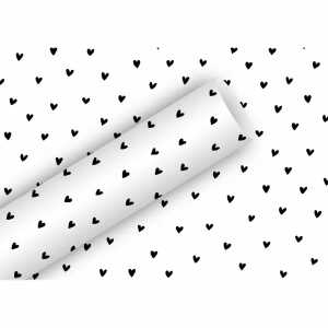 Geschenkpapier 2mx70cm Herzilein schwarz/weiß, Braun & Company