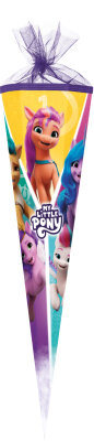 Nestler Schultüte 85cm 6-eckig Tüllverschluss mit Textilborte Hasbro "My little Pony - Generation 5"