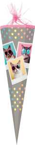 Nestler Schultüte Tüllv. 85 cm 6-eckig Cool Cats