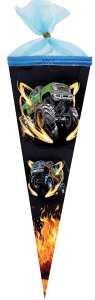 Nestler Schultüte Tüllv. 35 cm rund Monstertruck on Fire