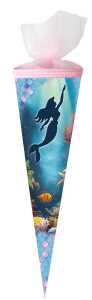 Nestler Schultüte Tüllv. 50 cm rund Meerjungfrau