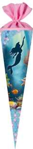 Nestler Schultüte Filzv. 70 cm rund Meerjungfrau