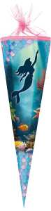 Nestler Schultüte Tüllv. 85 cm 6-eckig Meerjungfrau