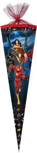 Nestler Schultüte Tüllv. 85 cm 6-eckig JusticeLeague WarnerB