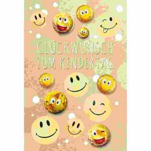 Glückwunschkarte zum Kindertag Smileys