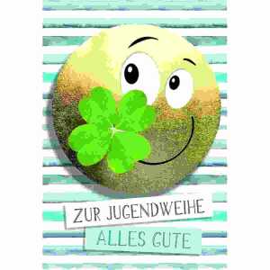 Geldscheinkarte Jugendweihe Smiley groß