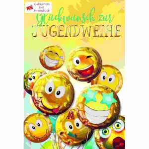 Glückwunschkarte zur Jugendweihe Smileys