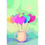 Glückwunschkarte MIDI Herzen in Tasse