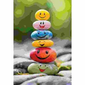 Glückwunschkarte Blanko bunte Steine