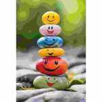 Glückwunschkarte Blanko bunte Steine