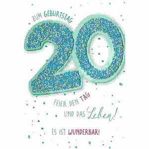 Zahlenkarte 20. Geburtstag 4016723573123