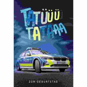 Geburtstagskarte Kinder Polizeiauto