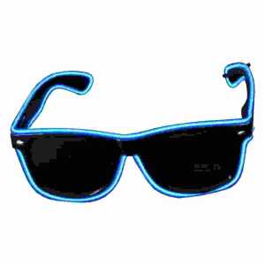 EL Neon Brille Beam blau inkl. Batterien