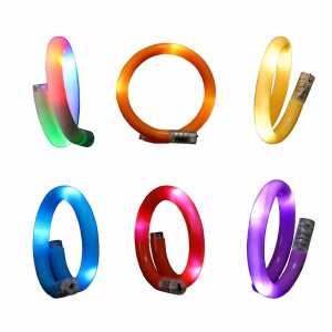 LED Wickel-Armband 4fach sortiert, inkl. Batterien