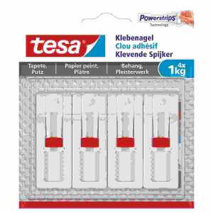 Klebenagel verstellbar bis 1kg 4er, für Tapete, Putz 6xPowertstrips