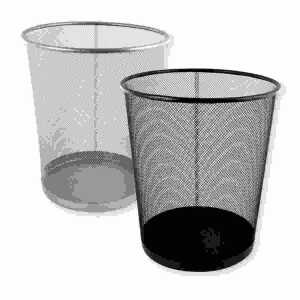 Papierkorb Metall 2fach sortiert, Volumen 18L, Schwarz, Silber