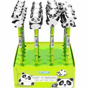 Bleistift mit Radiergummi Panda 4fach sortiert
