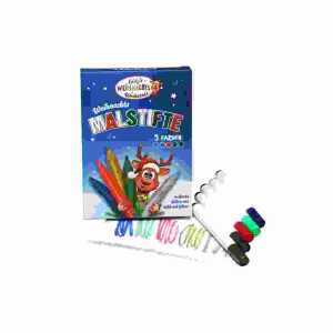 Malstifte Weihnacht 5er rot, grün, blau, gold, silber, Kartonetui