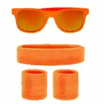 Set 80er Jahre Neon Zubehör orange 2teilig