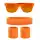 Set 80er Jahre Neon Zubehör orange 2teilig