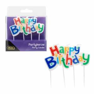 Idena Kerzen Happy Birthday blau/grün