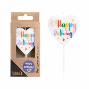 Idena Kerze Happy Birthday Herz