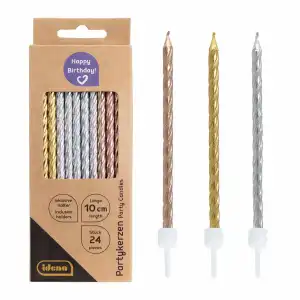 Idena Partykerzen 24er Gold, Silber, Kupfer