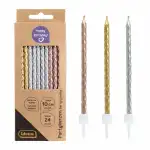 Idena Partykerzen 24er Gold, Silber, Kupfer