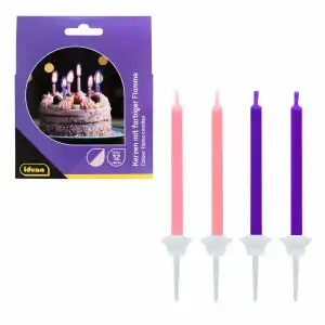 Idena Kerzen mit bunter Flamme rosa/lila 12er