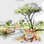 Servietten 33x33cm Etosha Park, 3-lagig, 20er