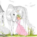 Servietten 33x33cm Unicorn & Princess, 3-lagig, 20er