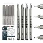 Pigment Fineliner schwarz 4er Etui, 0,05, 0,1, 0,3 und...