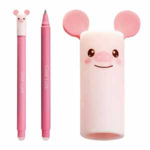 Gelschreiber Schwein 0,7mm rosa, Schreibfarbe blau, radierbar,