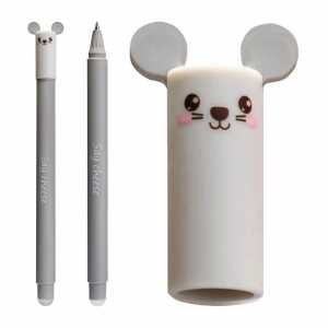 Gelschreiber Maus 0,7mm grau, Schreibfarbe blau, radierbar,,