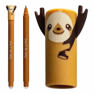 Gelschreiber Faultier 0,7mm braun, Schreibfarbe blau, radierbar,,