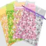 Organzabeutel 23 x 16cm mit Blumen beflockt sort.