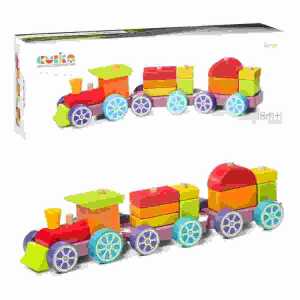 Holzzug Regenbogen Express 15teilig