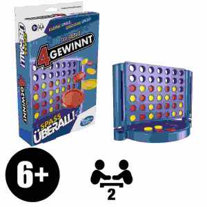 Kompaktspiel 4 Gewinnt Spass überall!, 2 Spieler, ab 6 Jahren, Hasbro