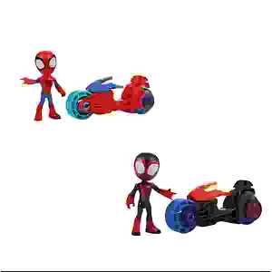 Marvel Spidey and His Amazing Friends, Figur mit Motorrad,, Hasbro