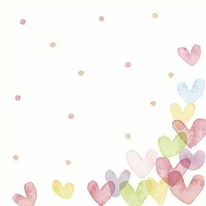 Servietten 24x24cm Hearts Pastel FSC-Mix, Paper+Design
