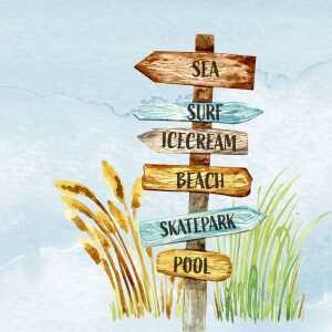 Servietten 33x33cm Beach Signs FSC-Mix, Paper+Design